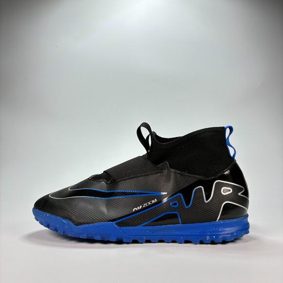 Nike Jr Zoom Mercurial Superfly 9 Academy TF Black Blue Soccer Cleats Youth 5.5Y - Picture 4 of 10